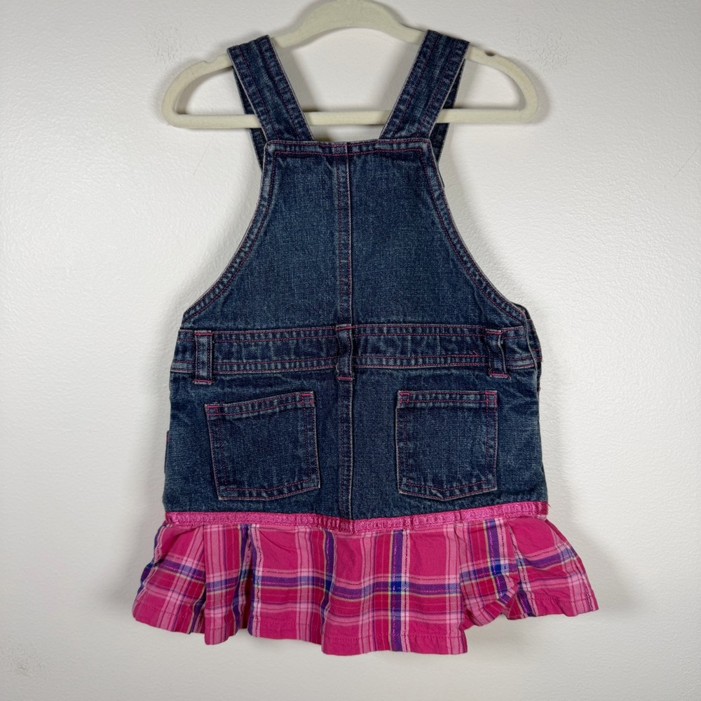 Y2K Disney Princess Denim Overall Dress Embroidered Kid’s Size 2T Plaid Retro - Picture 4 of 6